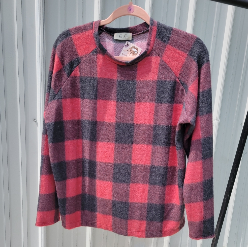 Fleece Buffalo Plaid Top